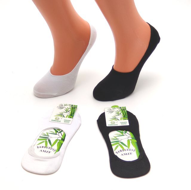 Neviditelné bambusové ponožky se silikonovým proužkem v oblasti paty