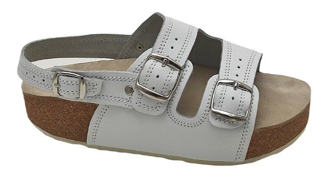 Kokráčové sandále - bílý pásek