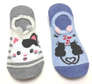 detail na obrázek - podkotníkové ponožky kočka